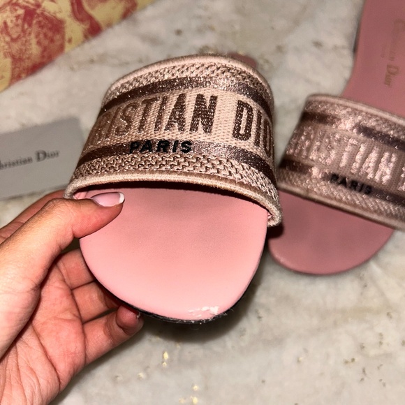 AUTHENTIC Dior Dway Slide Sandals in Pink - Picture 3 of 6
